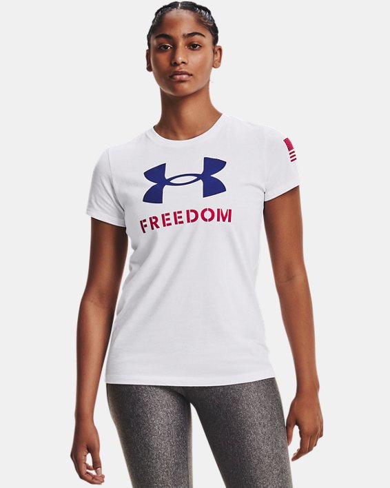 Women's UA Freedom Logo T-Shirt, White, pdpMainDesktop image number 0
